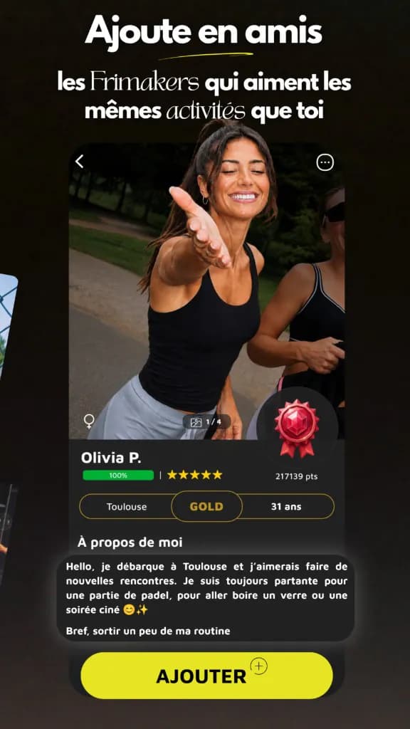 Frimake app screen